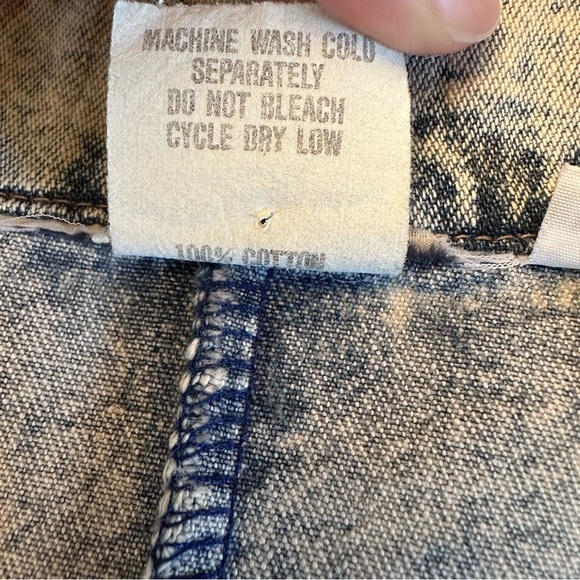 Vintage 80’s IDEAS Stone Acid Washed Denim Snap Front Midi Dress Size Medium - Picture 7 of 9